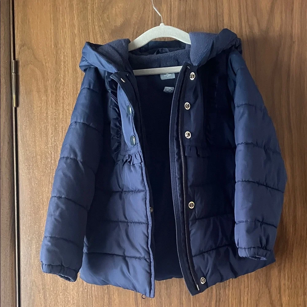 GAP Kids Navy Hooded Puffer Coat